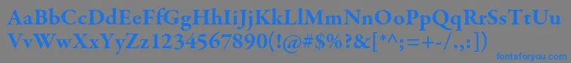 GaramondpremrproBd Font – Blue Fonts on Gray Background