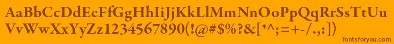 GaramondpremrproBd Font – Brown Fonts on Orange Background