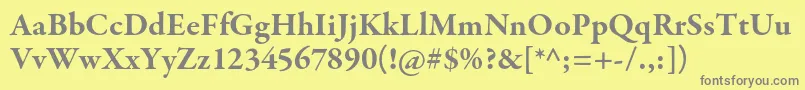 GaramondpremrproBd Font – Gray Fonts on Yellow Background