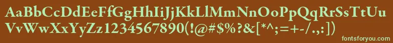 GaramondpremrproBd Font – Green Fonts on Brown Background