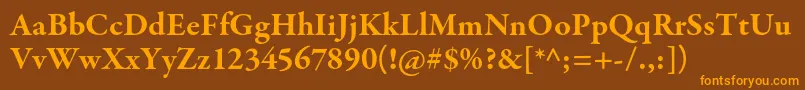 GaramondpremrproBd Font – Orange Fonts on Brown Background