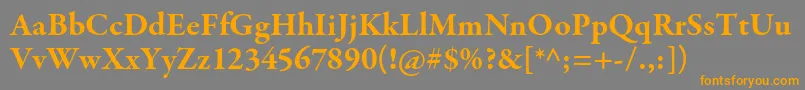 GaramondpremrproBd Font – Orange Fonts on Gray Background
