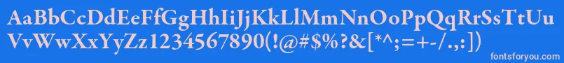 GaramondpremrproBd Font – Pink Fonts on Blue Background