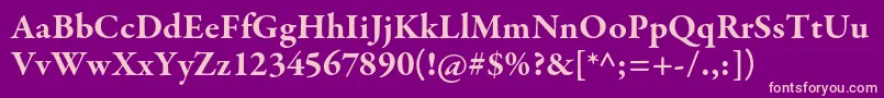 GaramondpremrproBd Font – Pink Fonts on Purple Background