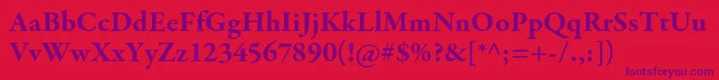 Czcionka GaramondpremrproBd – fioletowe czcionki na czerwonym tle