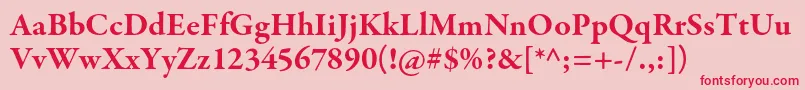 GaramondpremrproBd Font – Red Fonts on Pink Background
