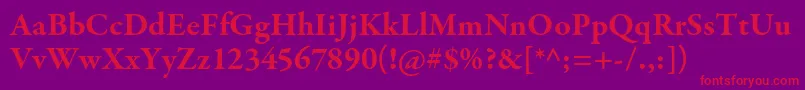 GaramondpremrproBd Font – Red Fonts on Purple Background