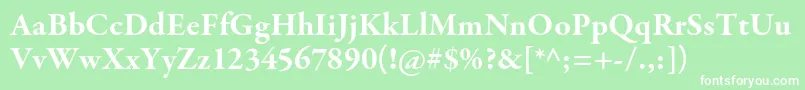 GaramondpremrproBd Font – White Fonts on Green Background