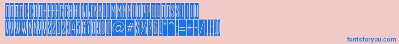 フォントEmpirialcmRegular – ピンクの背景に青い文字