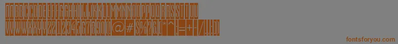 フォントEmpirialcmRegular – 茶色の文字が灰色の背景にあります。