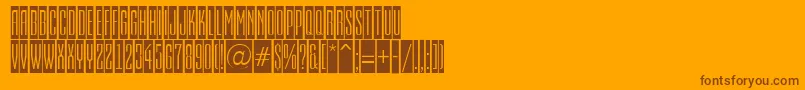 EmpirialcmRegular-Schriftart – Braune Schriften auf orangefarbenem Hintergrund