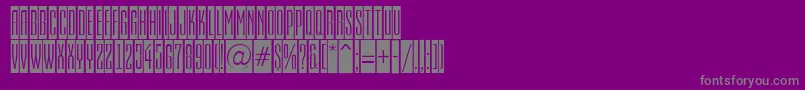 EmpirialcmRegular-fontti – harmaat kirjasimet violetilla taustalla