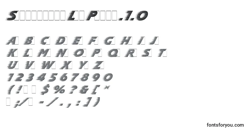 A fonte SlipstreamLetPlain.1.0 – alfabeto, números, caracteres especiais