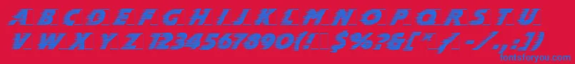 SlipstreamLetPlain.1.0 Font – Blue Fonts on Red Background