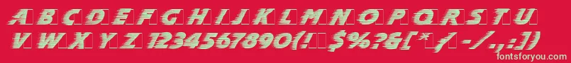 SlipstreamLetPlain.1.0-Schriftart – Grüne Schriften auf rotem Hintergrund
