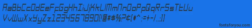 SfSquareHeadCondensedItalic Font – Black Fonts on Blue Background