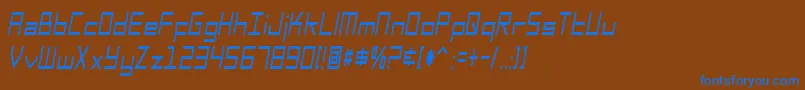 SfSquareHeadCondensedItalic Font – Blue Fonts on Brown Background