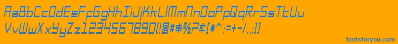 SfSquareHeadCondensedItalic Font – Blue Fonts on Orange Background