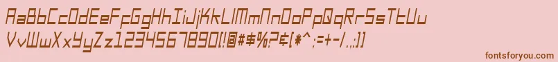 SfSquareHeadCondensedItalic Font – Brown Fonts on Pink Background
