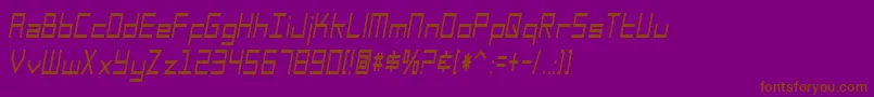SfSquareHeadCondensedItalic Font – Brown Fonts on Purple Background