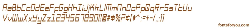 SfSquareHeadCondensedItalic-fontti – ruskeat fontit valkoisella taustalla