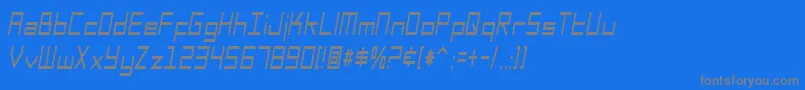 SfSquareHeadCondensedItalic Font – Gray Fonts on Blue Background