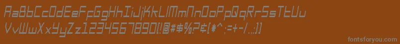 フォントSfSquareHeadCondensedItalic – 茶色の背景に灰色の文字