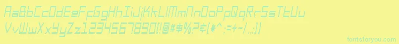SfSquareHeadCondensedItalic Font – Green Fonts on Yellow Background