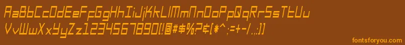 SfSquareHeadCondensedItalic Font – Orange Fonts on Brown Background