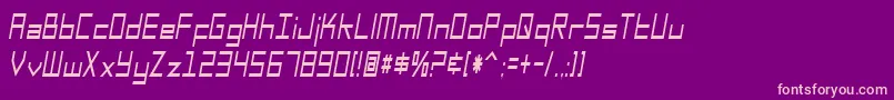 SfSquareHeadCondensedItalic Font – Pink Fonts on Purple Background