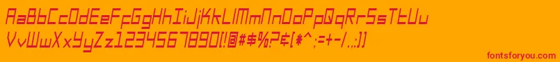 SfSquareHeadCondensedItalic Font – Red Fonts on Orange Background