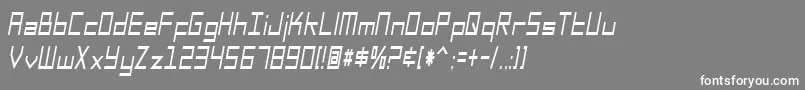 フォントSfSquareHeadCondensedItalic – 灰色の背景に白い文字