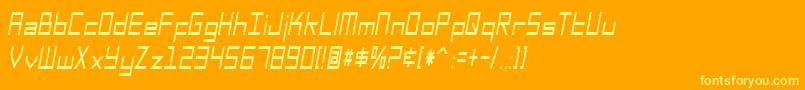 SfSquareHeadCondensedItalic Font – Yellow Fonts on Orange Background