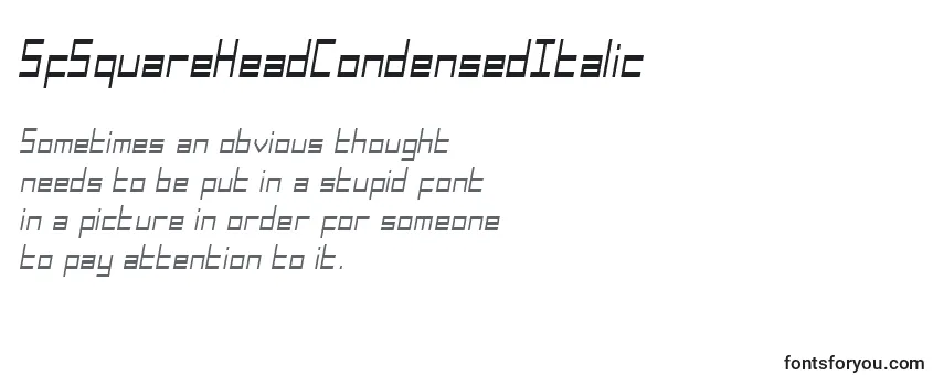 SfSquareHeadCondensedItalic Font