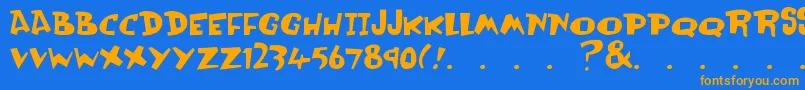 Ollicompolli Font – Orange Fonts on Blue Background