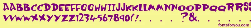 Ollicompolli Font – Purple Fonts on Yellow Background