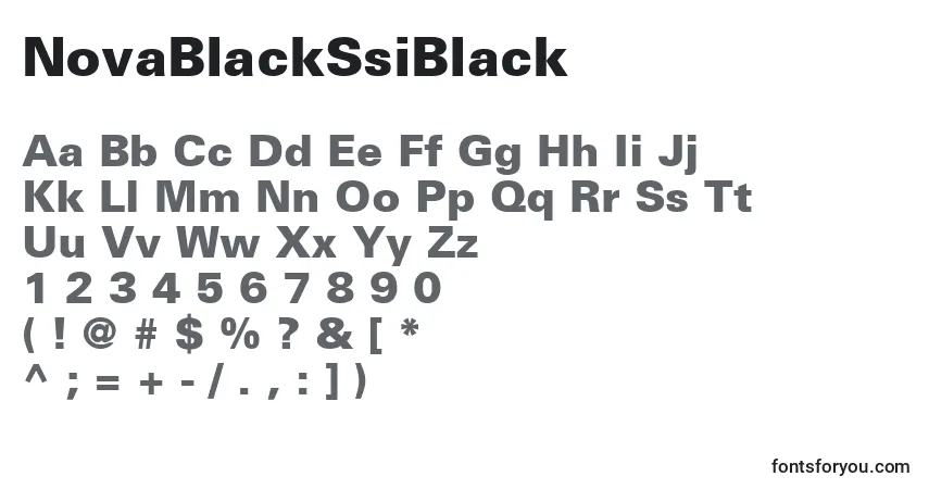 Czcionka NovaBlackSsiBlack – alfabet, cyfry, specjalne znaki