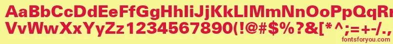 NovaBlackSsiBlack Font – Red Fonts on Yellow Background