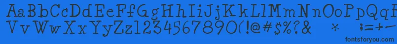 MinyaRegular Font – Black Fonts on Blue Background