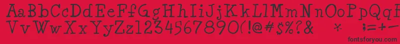 MinyaRegular Font – Black Fonts on Red Background