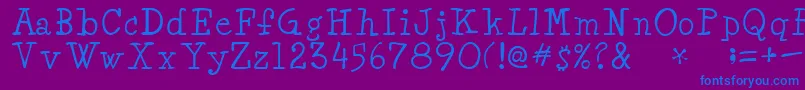 MinyaRegular Font – Blue Fonts on Purple Background