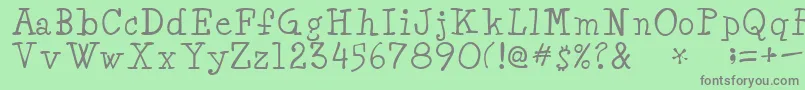 フォントMinyaRegular – 緑の背景に灰色の文字