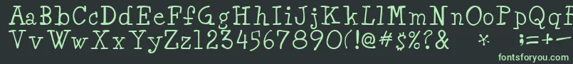 MinyaRegular-fontti – vihreät fontit mustalla taustalla