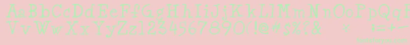 MinyaRegular Font – Green Fonts on Pink Background