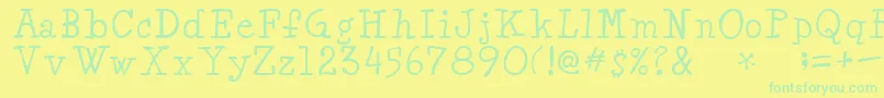 MinyaRegular Font – Green Fonts on Yellow Background