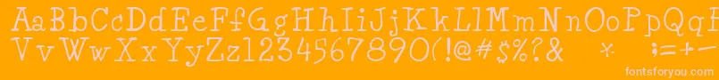 MinyaRegular-fontti – vaaleanpunaiset fontit oranssilla taustalla