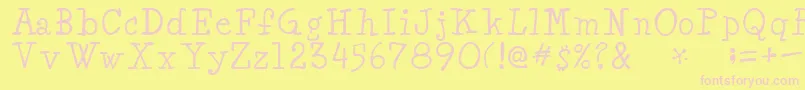 MinyaRegular Font – Pink Fonts on Yellow Background