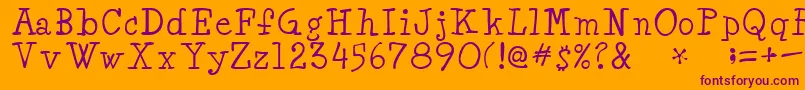 MinyaRegular Font – Purple Fonts on Orange Background