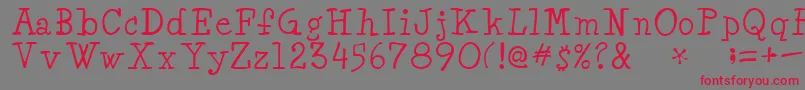MinyaRegular-Schriftart – Rote Schriften auf grauem Hintergrund