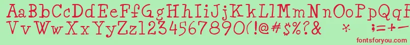 MinyaRegular Font – Red Fonts on Green Background